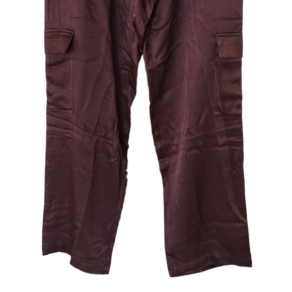 NWT Young Fabulous & Broke Findlay Satin Cargo Carpenter Pants in Raisin - M - Picture 7 of 16